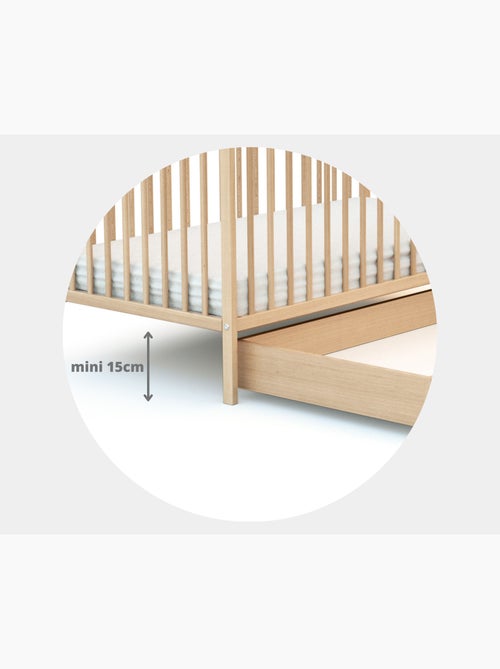 Webaby - lade voor babybedje 60 x 120 cm rolo in hout beuken gelakt - Kiabi
