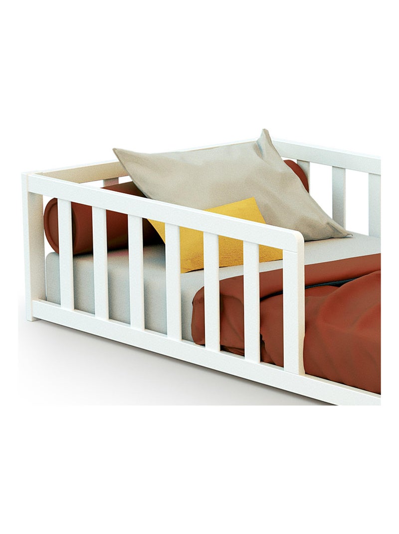 Webaby - lit enfant au sol en bois 70 x 140 cm kaïa Blanc - Kiabi