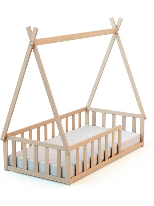 Webaby - lit tipi au sol 70 x 140 en bois kaïa - Kiabi