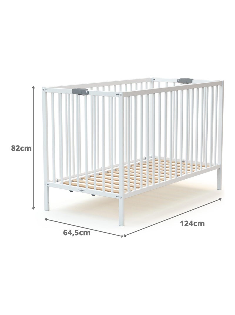 Webaby - opvouwbaar kinderbed in hout wit 60 x 120 cm flex Wit - Kiabi