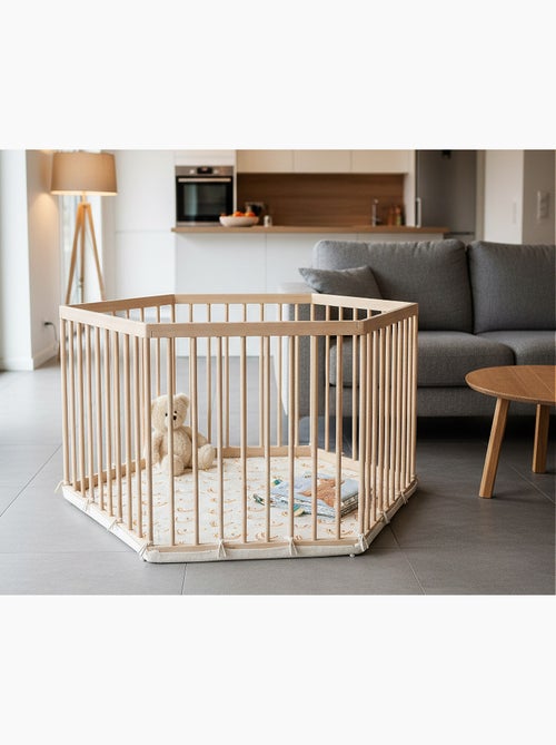 Webaby - parc bébé hexagonal en bois alveo - 125 x 109 x 65 cm - Kiabi Webaby - parc bébé hexagonal en bois alveo - 125 x 109 x 65 cm - Kiabi