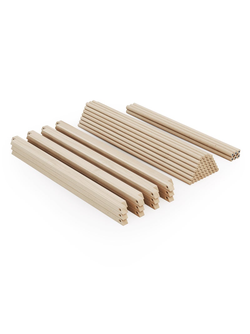 Webaby - parc bébé hexagonal en bois alveo - 125 x 109 x 65 cm Beige - Kiabi