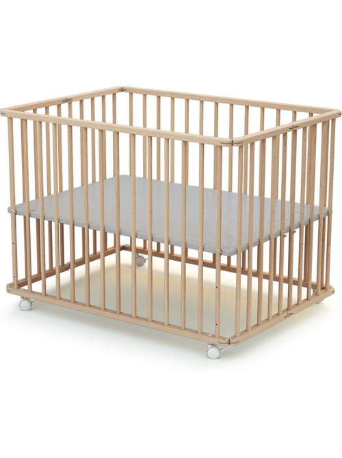 Webaby - parc bébé pliant en bois avec roulettes 100 x 100 cm cali 100x100cm - Kiabi Webaby - parc bébé pliant en bois avec roulettes 100 x 100 cm cali 100x100cm - Kiabi