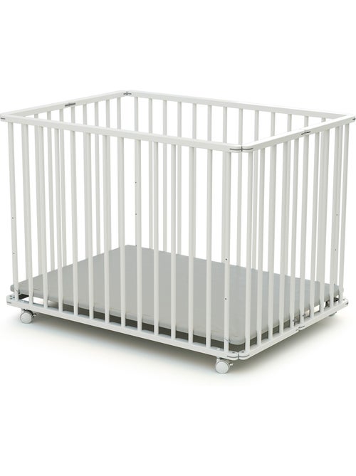 Webaby - parc bébé pliant en bois avec roulettes 70 x 100 cm cali 70x100cm - Kiabi Webaby - parc bébé pliant en bois avec roulettes 70 x 100 cm cali 70x100cm - Kiabi
