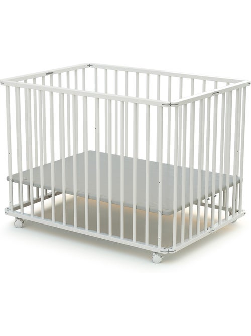 Webaby - parc bébé pliant en bois avec roulettes 70 x 100 cm cali 70x100cm - Kiabi Webaby - parc bébé pliant en bois avec roulettes 70 x 100 cm cali 70x100cm - Kiabi