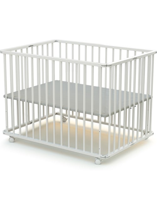 Webaby - parc bébé pliant en bois avec roulettes 70 x 100 cm cali 70x100cm - Kiabi Webaby - parc bébé pliant en bois avec roulettes 70 x 100 cm cali 70x100cm - Kiabi