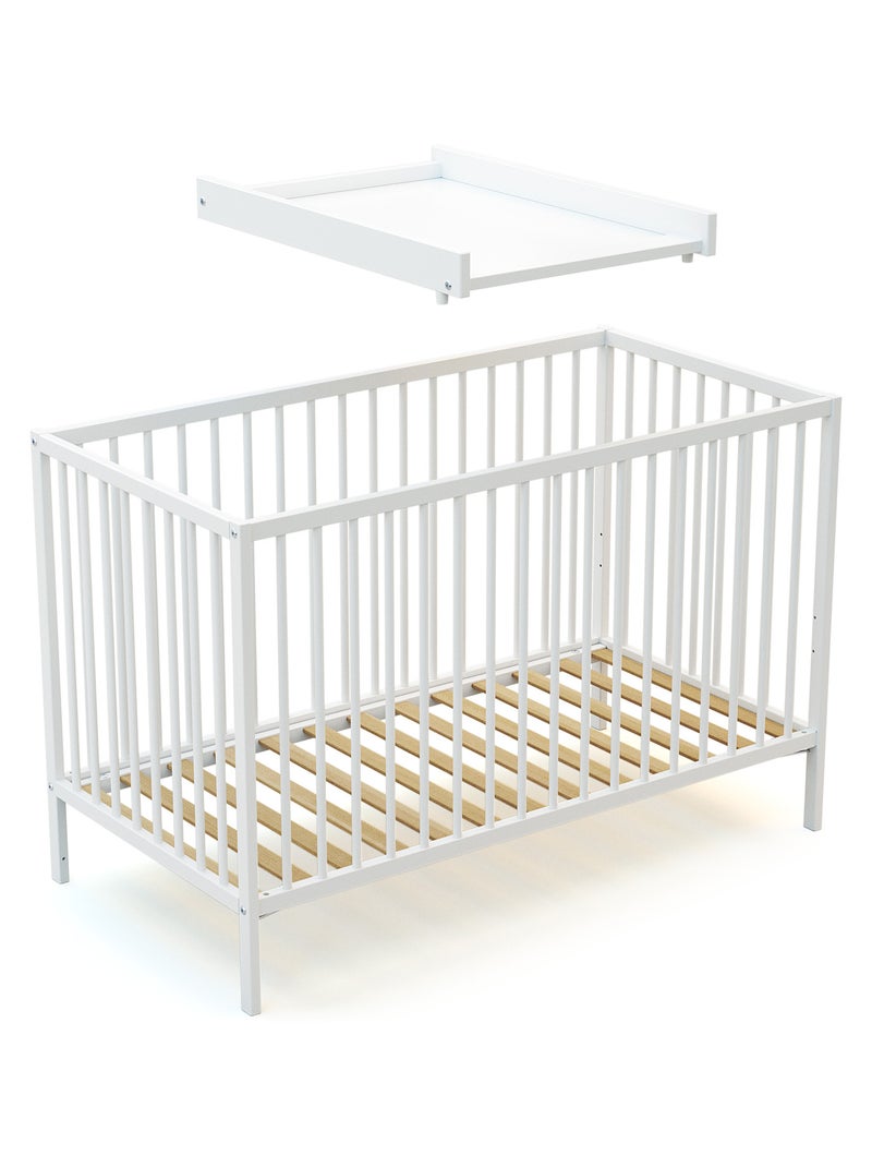 Webaby - plan à langer amovible mona pour lit bébé en bois 60 x 120 cm Beige clair - Kiabi