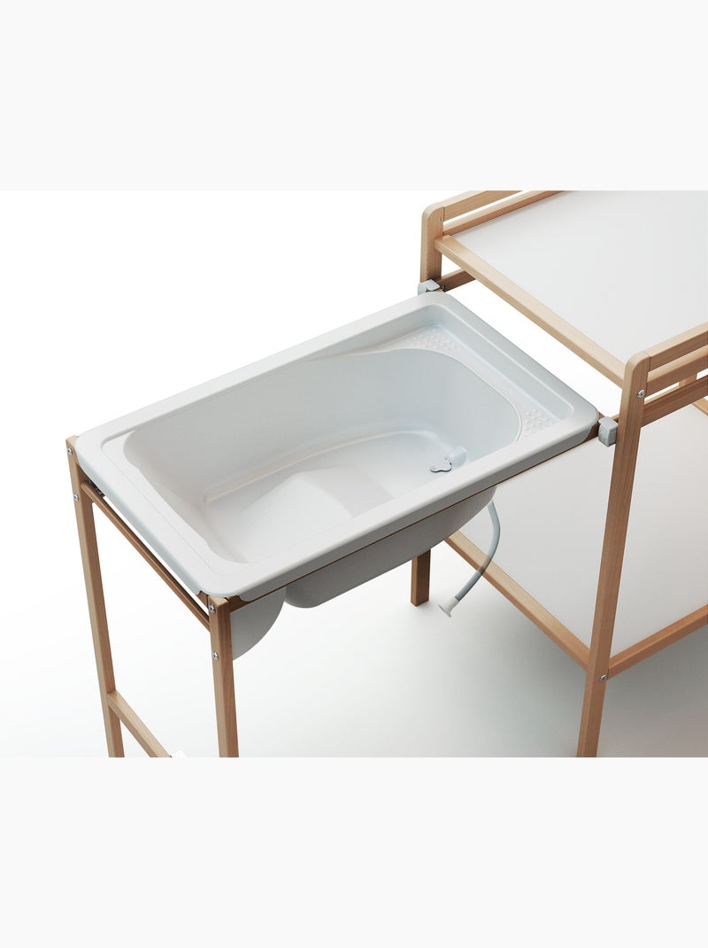 Webaby - table à langer avec baignoire en bois lilo Beige clair - Kiabi