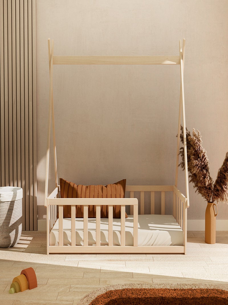 Webaby -  tipi bed in hout beuken onbewerkt Hazelnootbruin - Kiabi