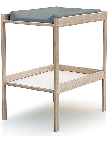 Webaby - verschoontafel met 1 plank in hout beuken onbewerkt milo