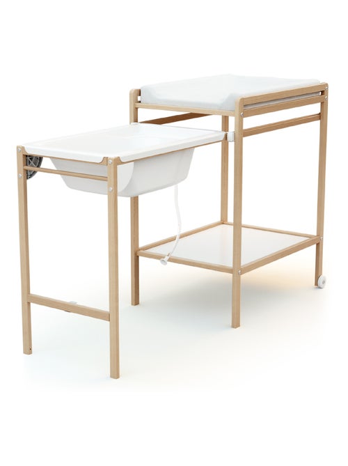 Webaby - verschoontafel met bad lilo in hout beuken gelakt - Kiabi Webaby - verschoontafel met bad lilo in hout beuken gelakt - Kiabi