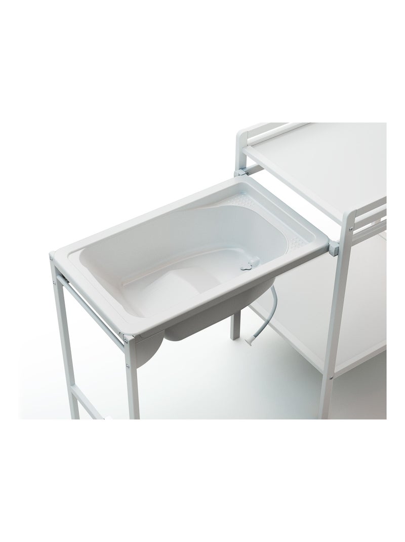 Webaby - verschoontafel met bad lilo in hout wit Wit - Kiabi