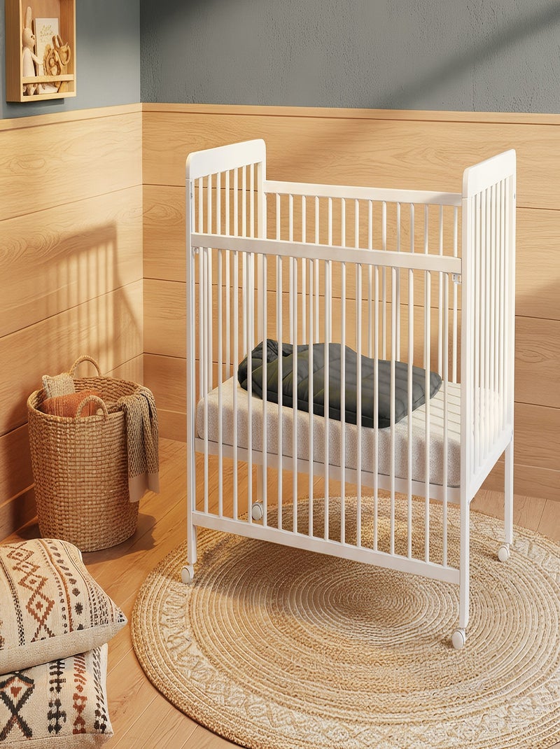 Webaby - verschuifbaar zijbed livo in hout wit 60 x 120 cm Wit - Kiabi