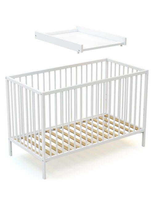 Webaby - verwijderbaar verschoonoppervlak voor babybedje mona in hout wit en beuken 60 x 120 cm - Kiabi Webaby - verwijderbaar verschoonoppervlak voor babybedje mona in hout wit en beuken 60 x 120 cm - Kiabi