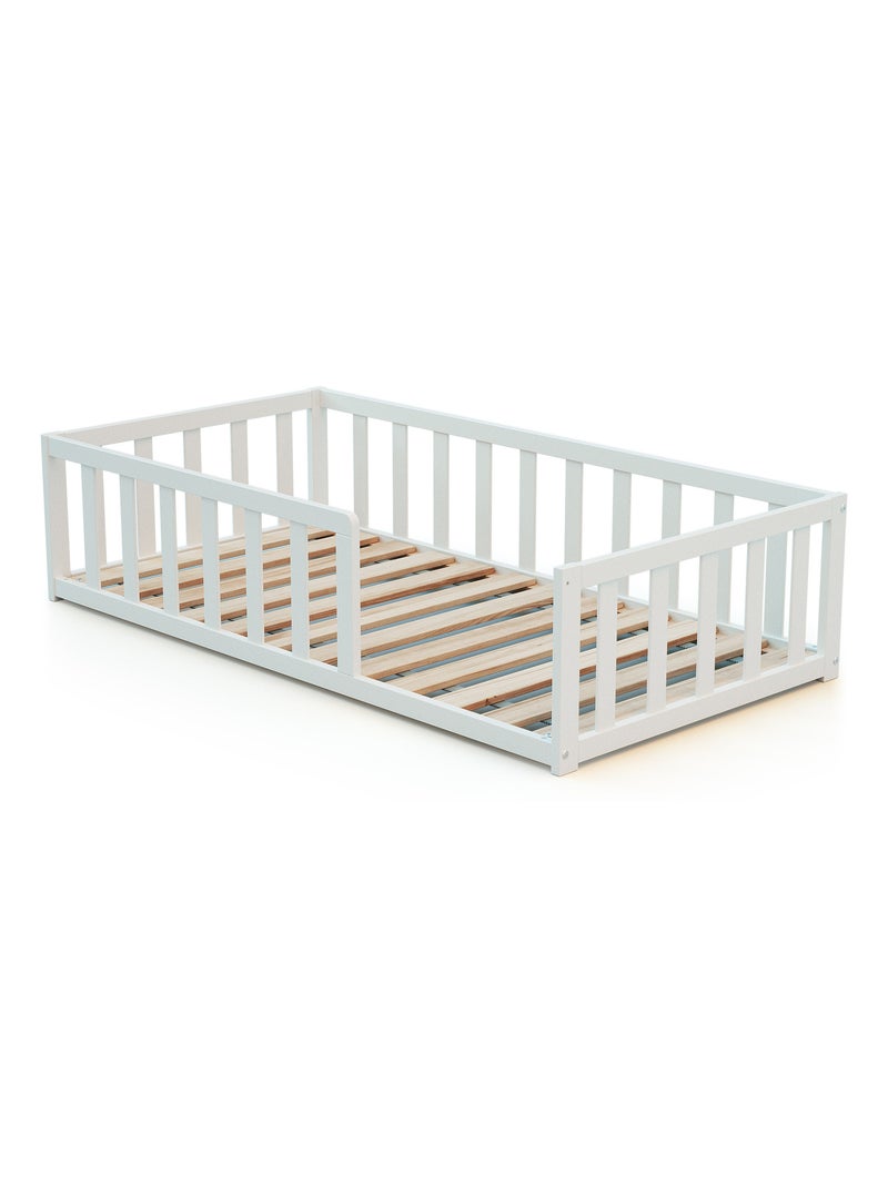 Webaby - vloerbed kinderbed in hout wit 70 x 140 cm kaïa Wit - Kiabi