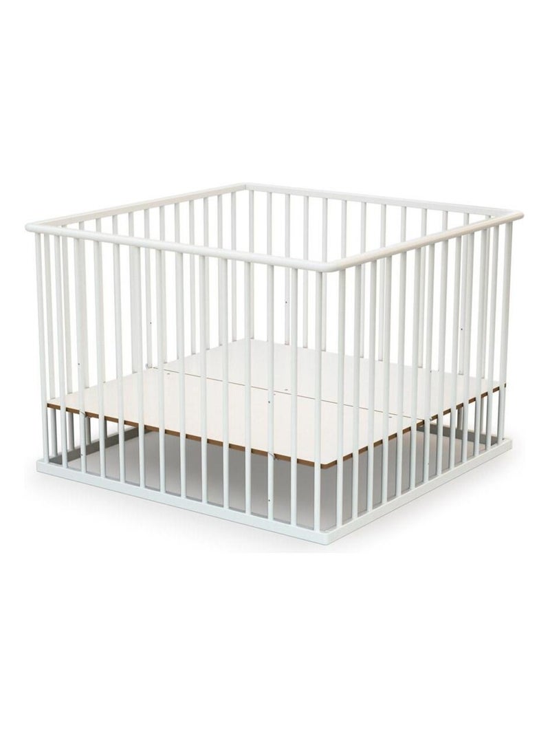 Webaby- houten kinderbox wit 100 x 100 cm cubo Wit - Kiabi