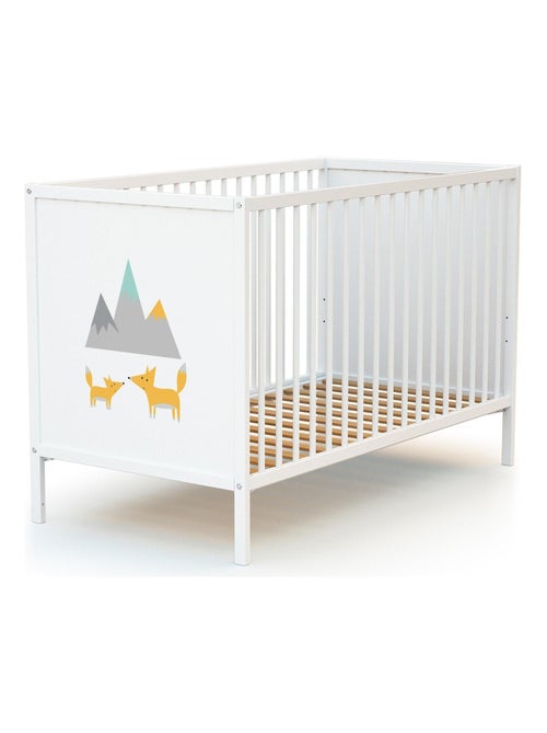 Webaby babykamerbed en luiertafel renard in hout wit alba - Kiabi
