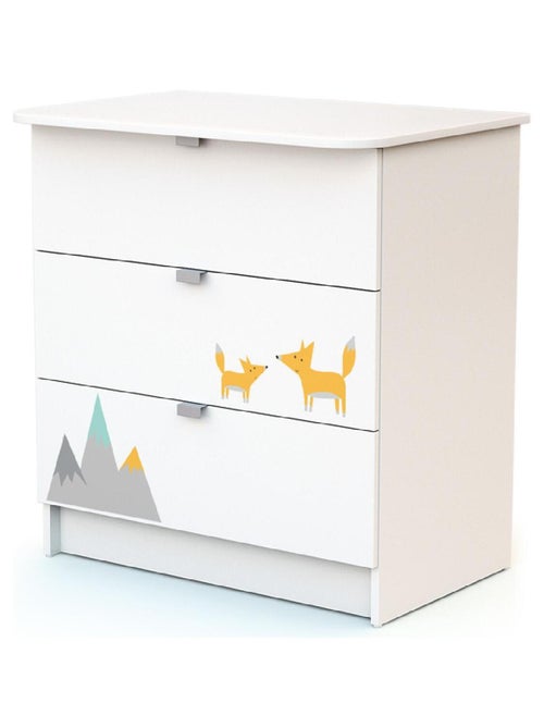 Webaby babykamerbed en luiertafel renard in hout wit alba - Kiabi