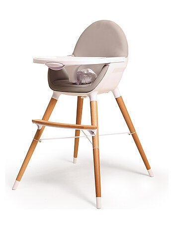 Webaby hoge kinderstoel in kunststof wit en grijs