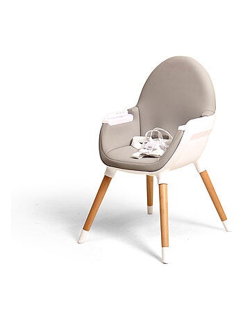 Webaby hoge kinderstoel in kunststof wit en grijs