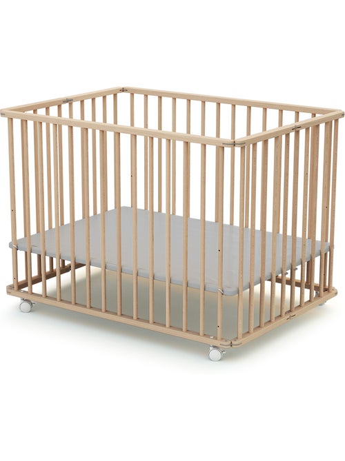 Webaby houten opvouwbare kinderbox cali beuken onbewerkt 100 x 100 cm - Kiabi