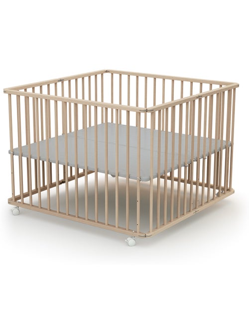 Webaby houten opvouwbare kinderbox cali beuken onbewerkt 100 x 100 cm - Kiabi