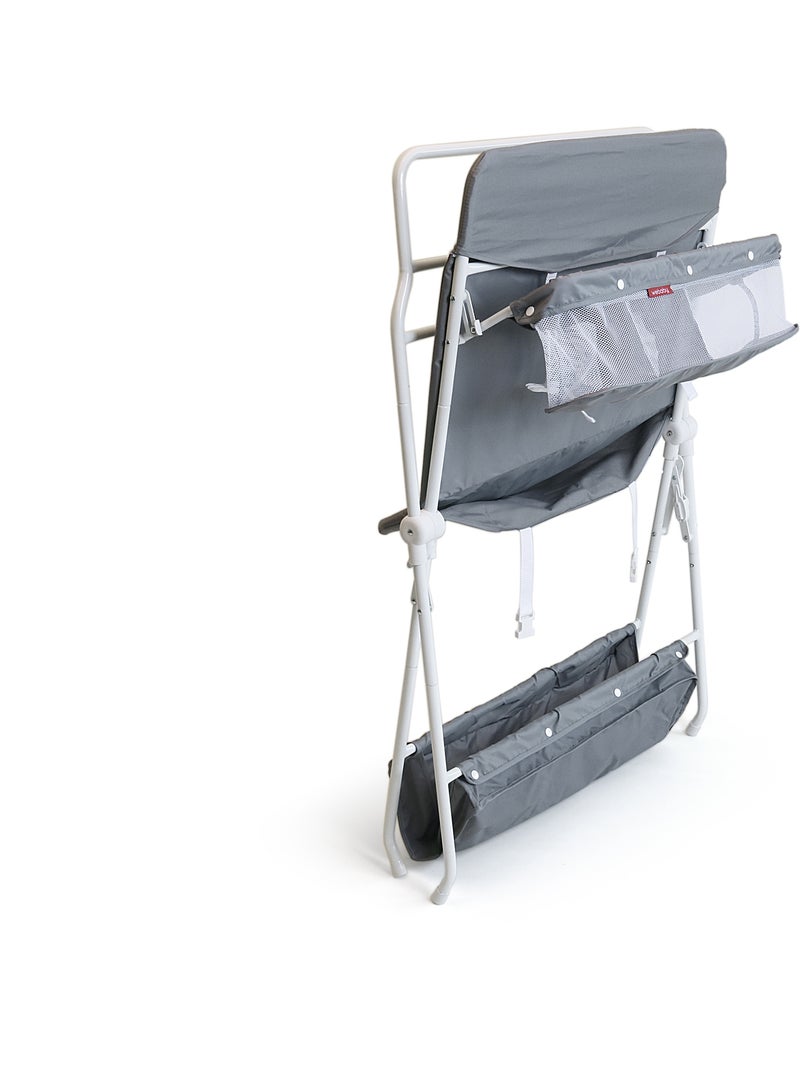 Webaby inklapbare luiertafel in staal, in kunststof wit en grijs Lichtgrijs Wit - Kiabi