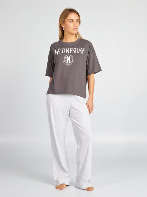 'Wednesday'-pyjamasetje - T-shirt + broek - 2-delig - Kiabi