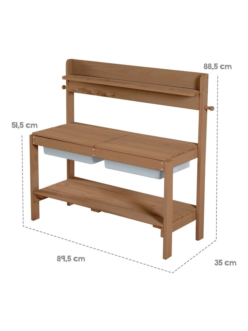 Weerbestendige buitenkeuken voor kinderen van massief hout 'Fun Outdoor+' ROBA Bruin - Kiabi