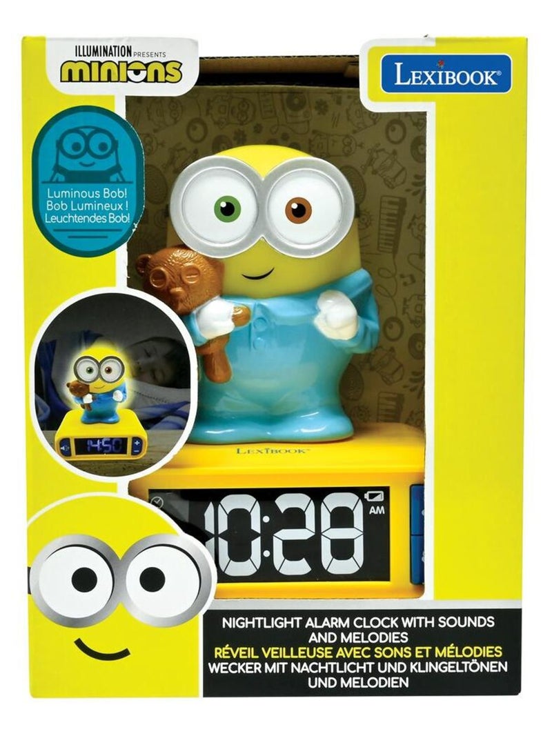 Wekker met nachtlampje 3d-ontwerp de minions en geluidseffecten Geel - Kiabi