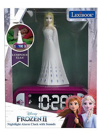Wekker met nachtlampje 3d-ontwerp frozen elsa en geluidseffecten