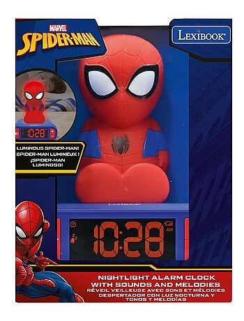 Wekker met nachtlampje 3d-ontwerp spiderman en geluidseffecten