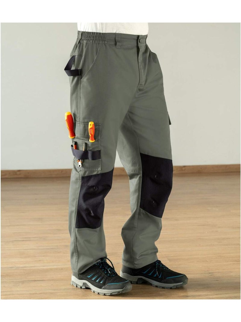 Werkbroek met meerdere zakken - atlas for men Kaki - Kiabi