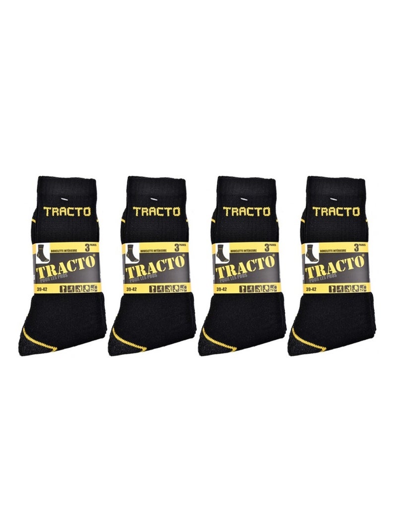 Werksokken TRACTO Pro Kwaliteit - Set van 12 Zwart - Kiabi