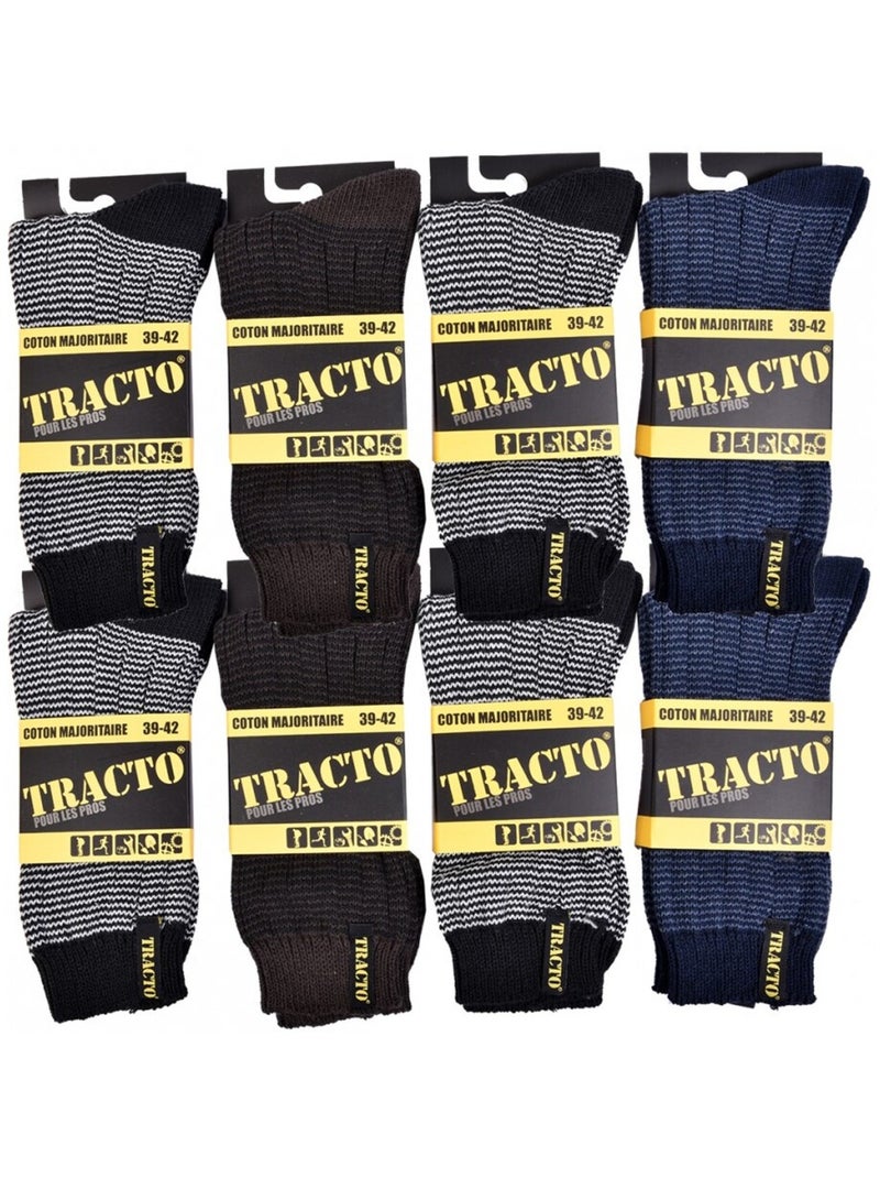 Werkzokken TRACTO Pro Kwaliteit - Set van 8 Zwart Multicolor - Kiabi