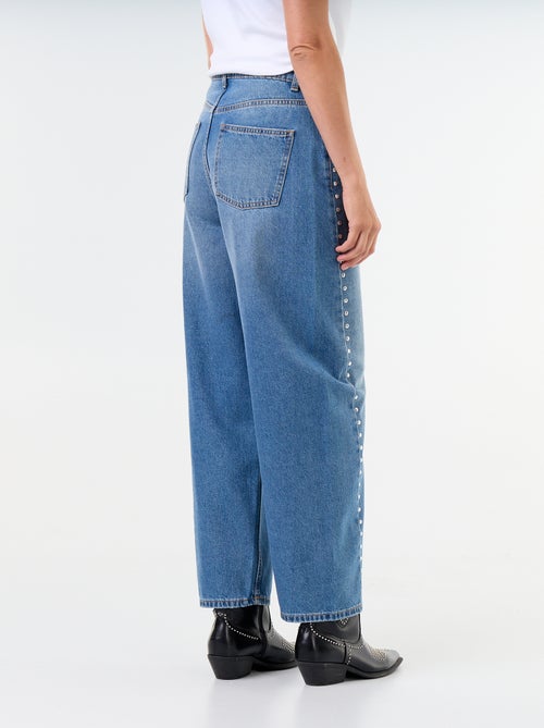 Wide fit jeans met decoratieve studs - Kiabi