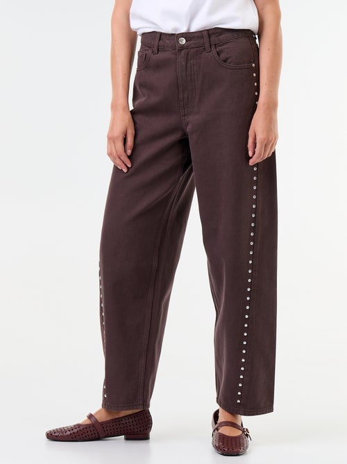 Wide fit jeans met decoratieve studs - Kiabi