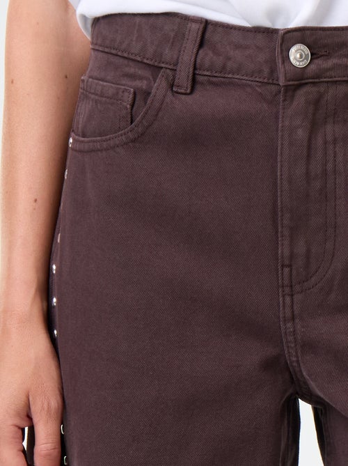 Wide fit jeans met decoratieve studs - Kiabi