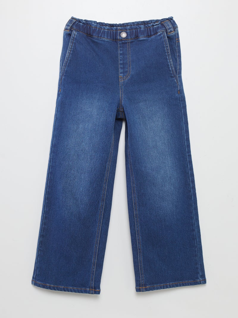 Wide leg-broek - collectie gemakkelijk aan te trekken BLAUW - Kiabi