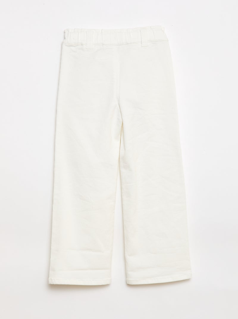 Wide leg-broek - collectie gemakkelijk aan te trekken WIT - Kiabi