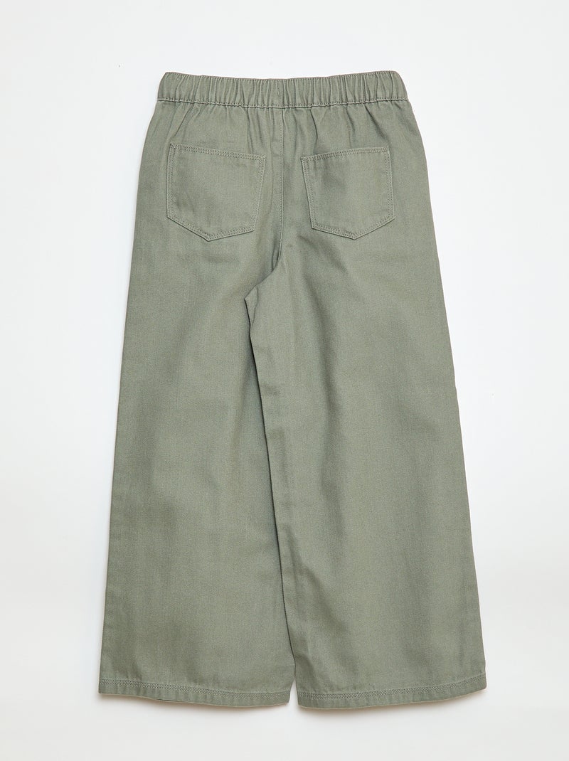 Wide leg broek - Comfortabelere pasvorm Groen - Kiabi