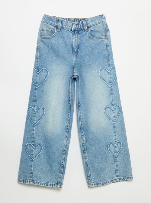 Wide leg-broek met borduurwerk - Kiabi