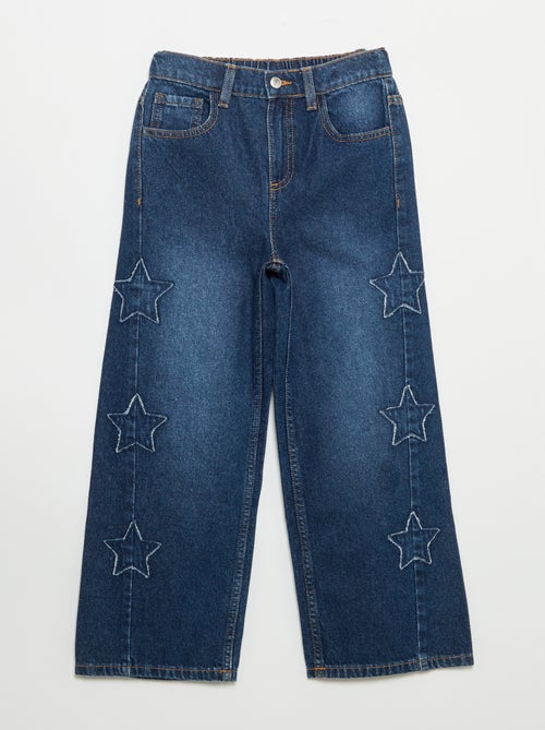 Wide leg-broek met borduurwerk - Kiabi