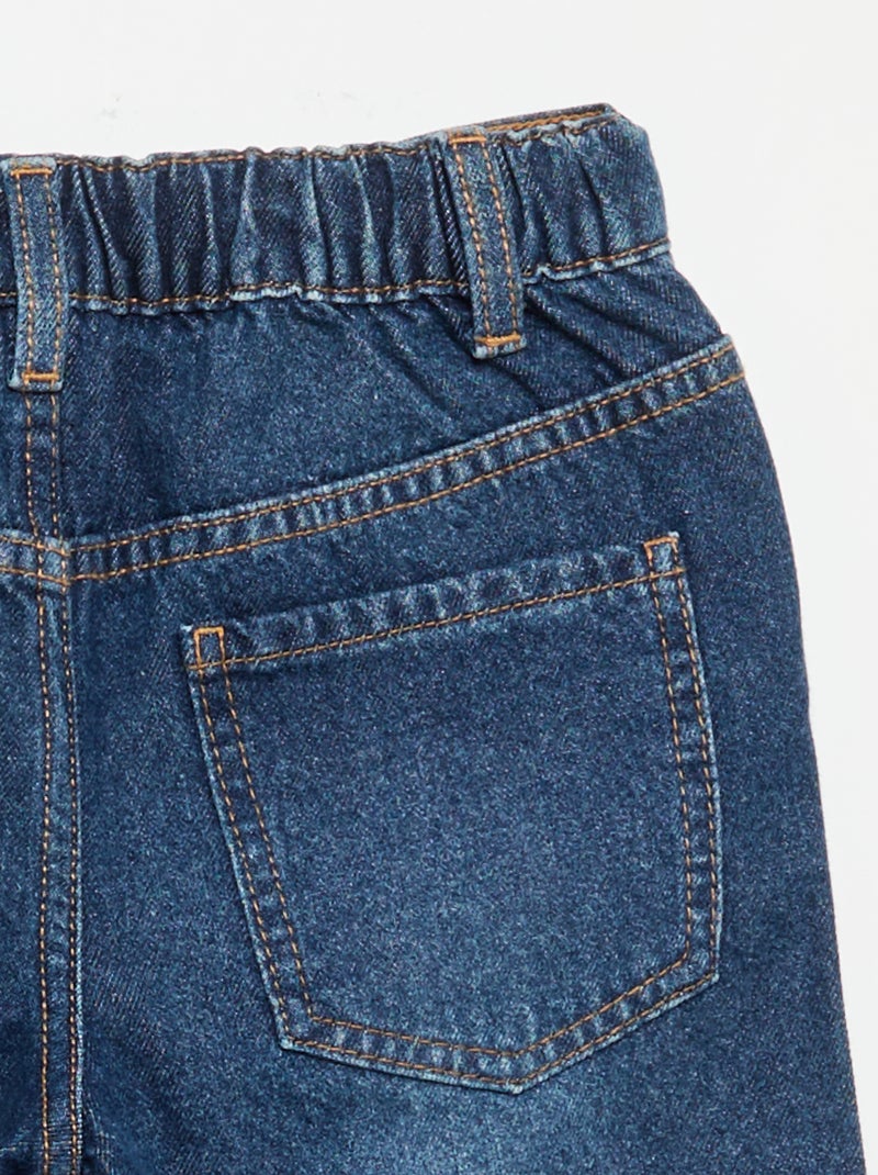 Wide leg-broek met borduurwerk Blauw - Kiabi