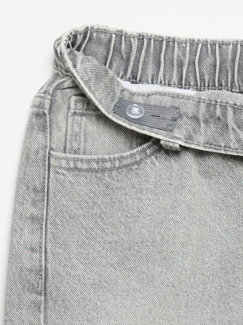 Wide leg-broek met borduurwerk Grijs - Kiabi