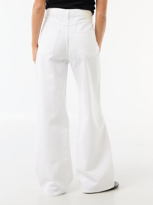 Wide leg-broek met destroy-effect en lage taille - Kiabi
