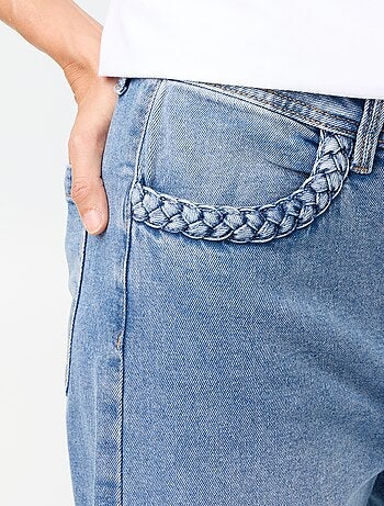 Wide leg-broek met gevlochten zakken