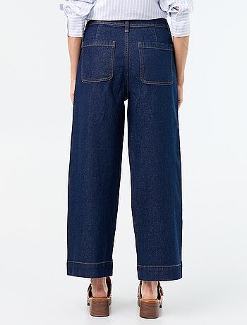 Wide leg-broek met gevlochten zakken