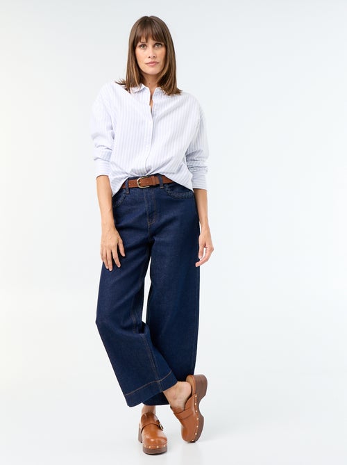 Wide leg-broek met gevlochten zakken - Kiabi
