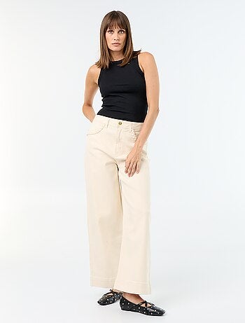 Wide leg-broek met gevlochten zakken